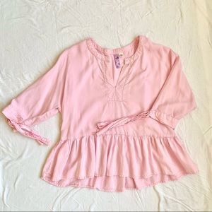 Romantic Flowy Tie Sleeve Blouse